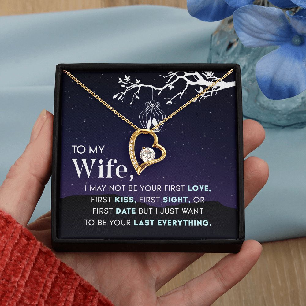To My Wife Necklace from Husband, Personalized Necklace for Women, Luxury Necklace for Wife from Man Men, Wedding Anniversary Present For Wife, Beautiful Wife Jewelry Christmas Birthday Gift For Wife15 Forever Love Necklace