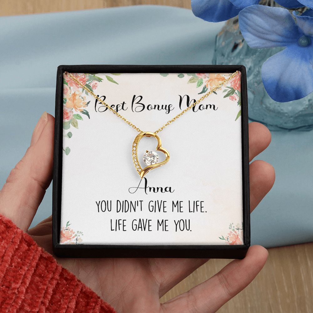 To My Stepmom Necklace from Stepdaughter Birthday Gifts for Stepmom Stepmother Gifts for Second Mom Gifts for Stepmom from Bonus Daughter Stepmom Gifts for Birthday Mothers Day 301 Forever Love Necklace
