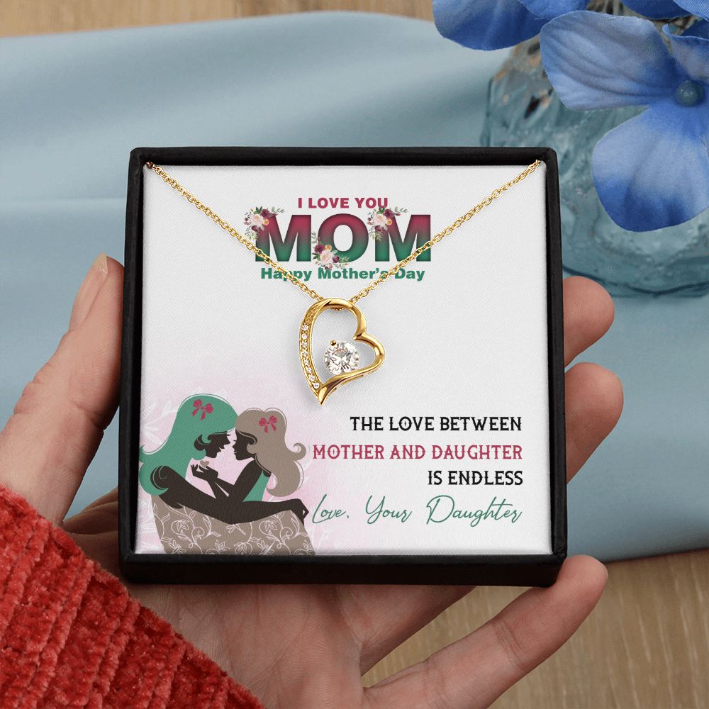 Mom Necklace Gifts for Mom from Daughter to Mom Gifts for Mothers Day from Daughter, To My Mom Necklace from Daughter to Mom Birthday Gifts Necklace with Message Card and Gift Box2236 Forever Love Necklace