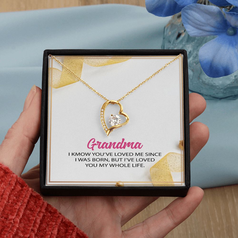 To My Grandma Necklace, Gift for Grandmother Necklace, Mothers Day Gift For Grandma Nana, Grandma Jewelry From Grandchildren GrandKids , Jewelry Box Gift For Grandma Grandmother12 Forever Love Necklace