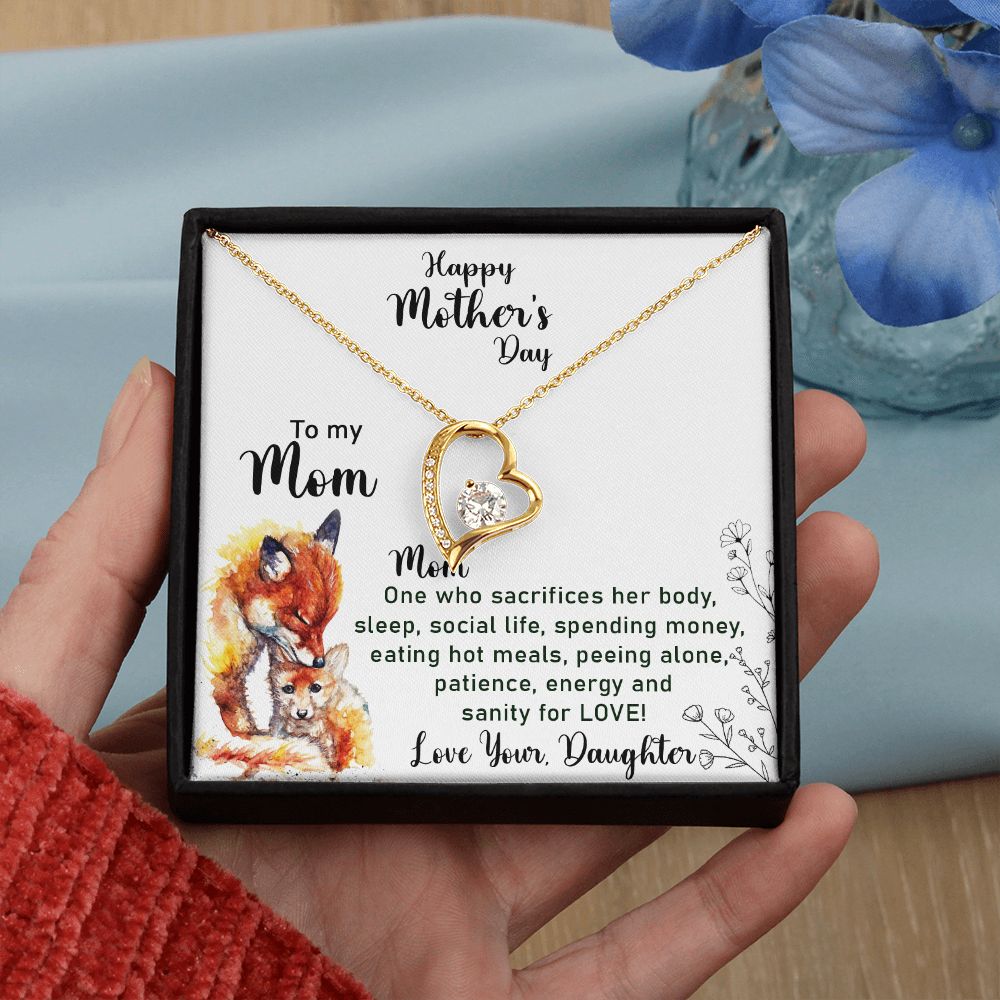 Mom Necklace Gifts for Mom from Daughter to Mom Gifts for Mothers Day from Daughter, To My Mom Necklace from Daughter to Mom Birthday Gifts Necklace with Message Card and Gift Box2223 Forever Love Necklace