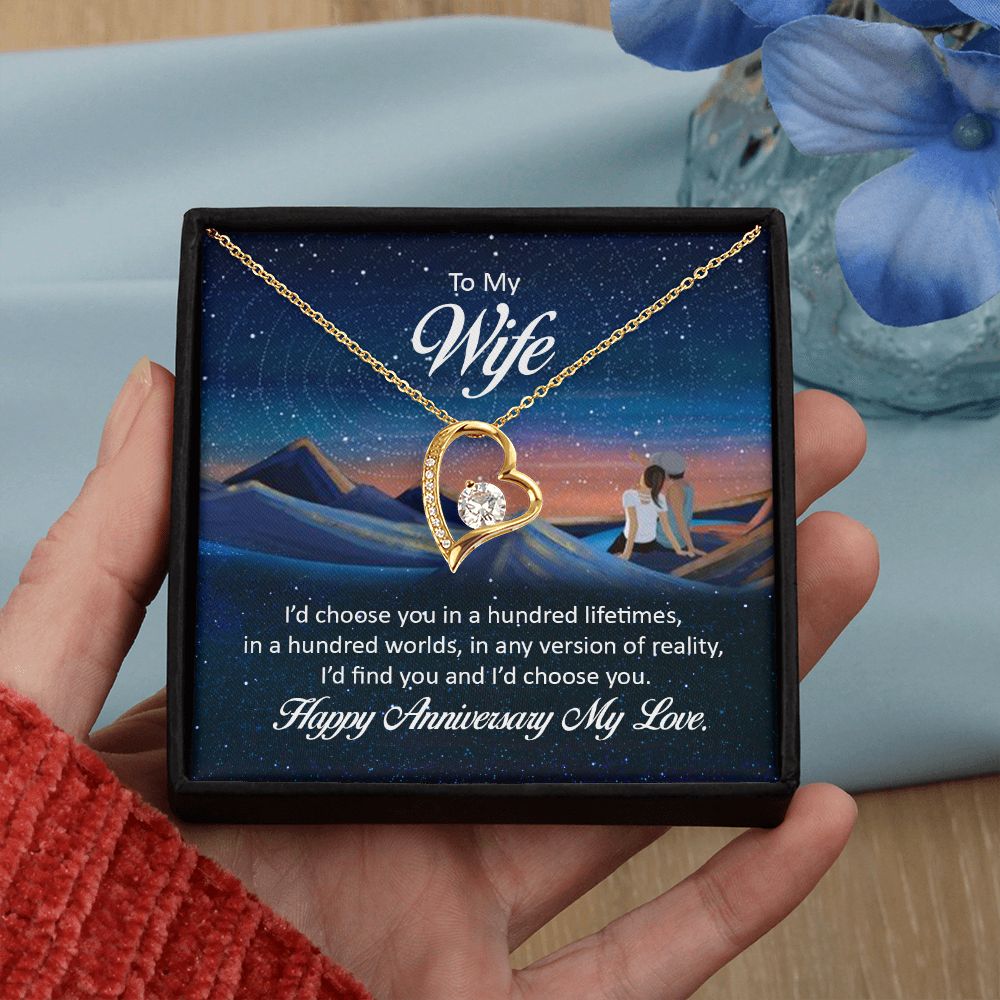 Birthday Gifts For Wife, Necklace Gifts For Wife From Husband, To My Wife Jewelry For Women , To My Wife Necklace  from Husband Wedding Anniversary Present For Wife, Beautiful Wife Jewelry Christmas26 Forever Love Necklace