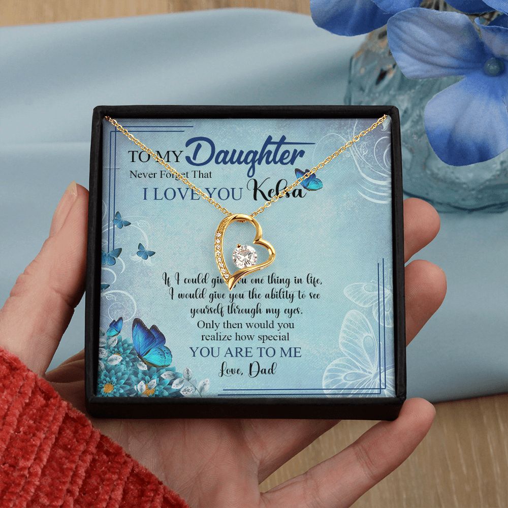 Mother Daughter Gift Ideas, To My Daughter Gift Necklace from Mom, Jewelry Pendant Present for Daughter, Birthday Christmas Gift Graduation Gifts for Daughters, Mother and Daughter Necklace 21 Forever Love Necklace