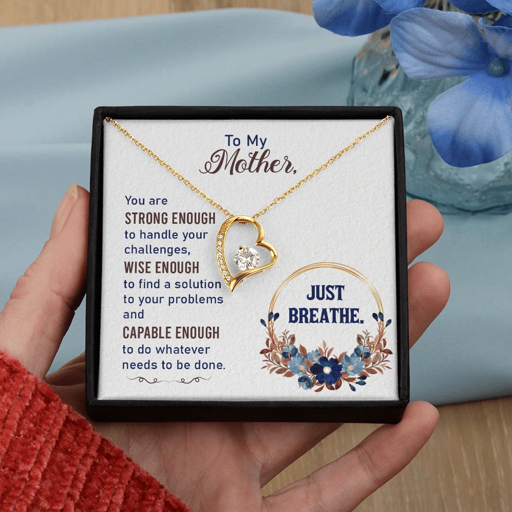 To My Mother Necklace Pendant Gift From Daughter In Law Necklace Strong Enough Gift For To Mom Happy Mother's Day Mother In Law Gift On Birthday Anniversary Gift 30821 Forever Love Necklace