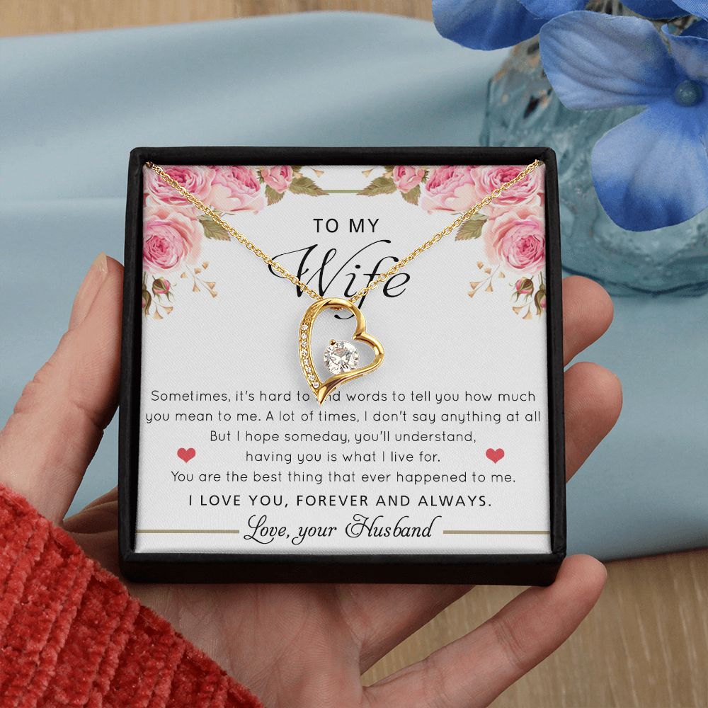 To My Wife Necklace Gift For Wife Birthday Gift For Wife Romantic Gifts For Her Forever Love Necklace