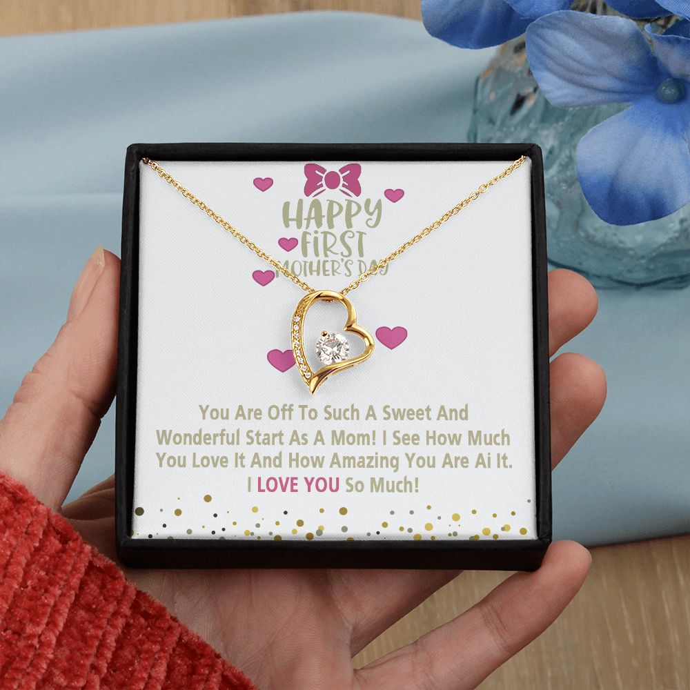 Mom Necklace Gifts for Mom from Daughter to Mom Gifts for Mothers Day from Daughter, To My Mom Necklace from Daughter to Mom Birthday Gifts Necklace with Message Card and Gift Box15 Forever Love Necklace