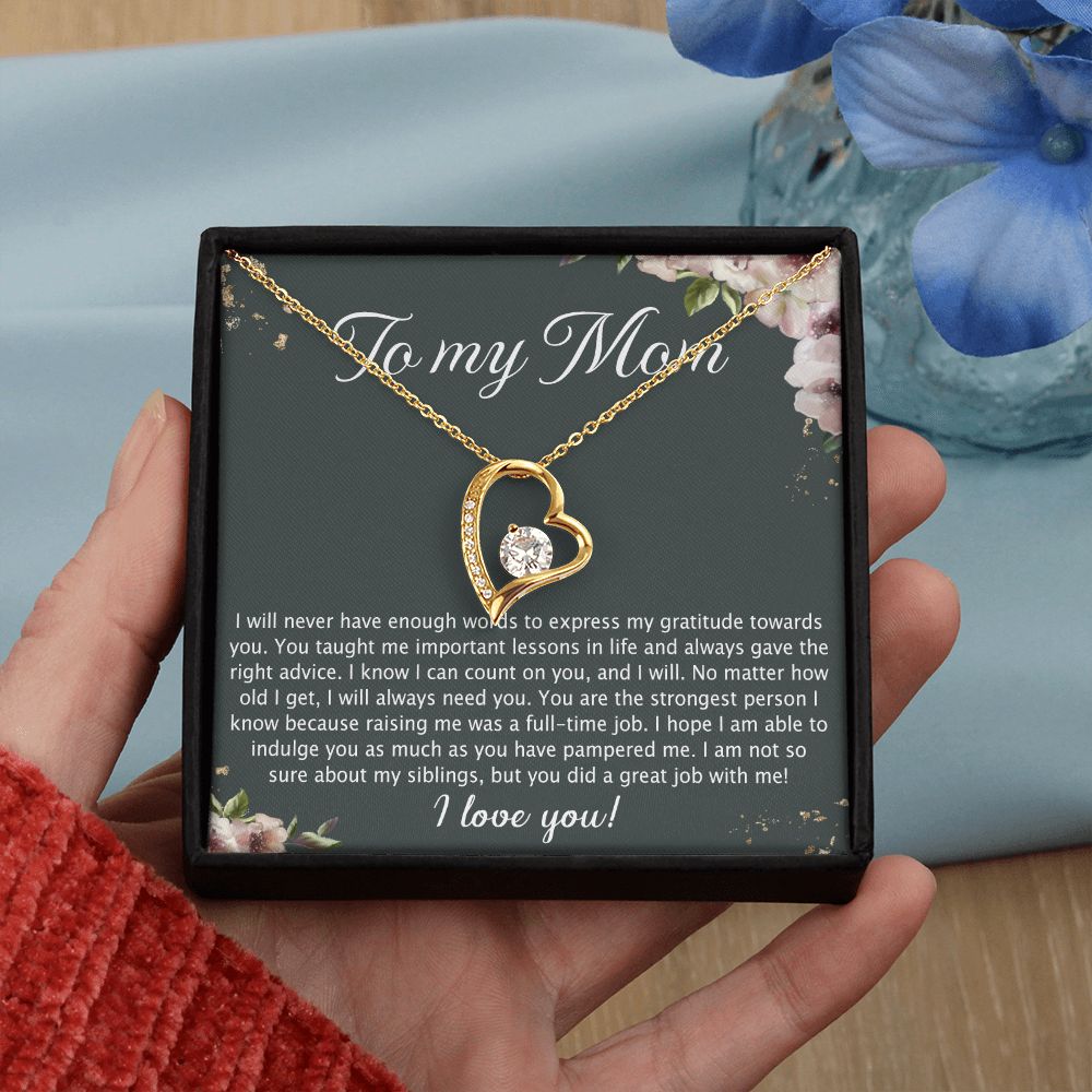 To My Mother Mom Best Friend In Law Bonus Step For Mother Day Birthday Wedding Engagement From Son Daughter Step In Law Necklace Gift Forever Love Necklace