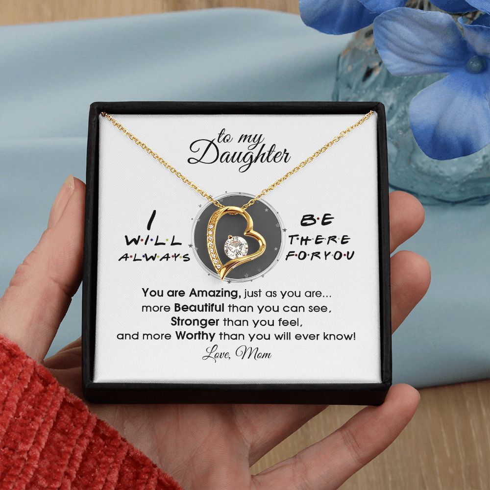 Mother Daughter Gift Ideas, To My Daughter Gift Necklace from Mom, Jewelry Pendant Present for Daughter, Birthday Christmas Gift Graduation Gifts for Daughters, Mother and Daughter Necklace 33 Forever Love Necklace
