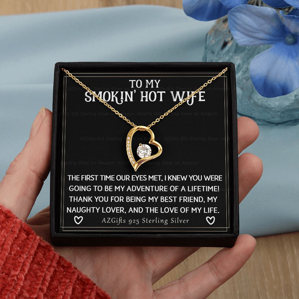 To My Smokin' Hot Wife Necklace from Husband Jewelry With Box Gift for Wife Pendant Jewelry Birthday Gift For Women From Men Romantic Gift For Wife Jewelry for Women 301 Forever Love Necklace