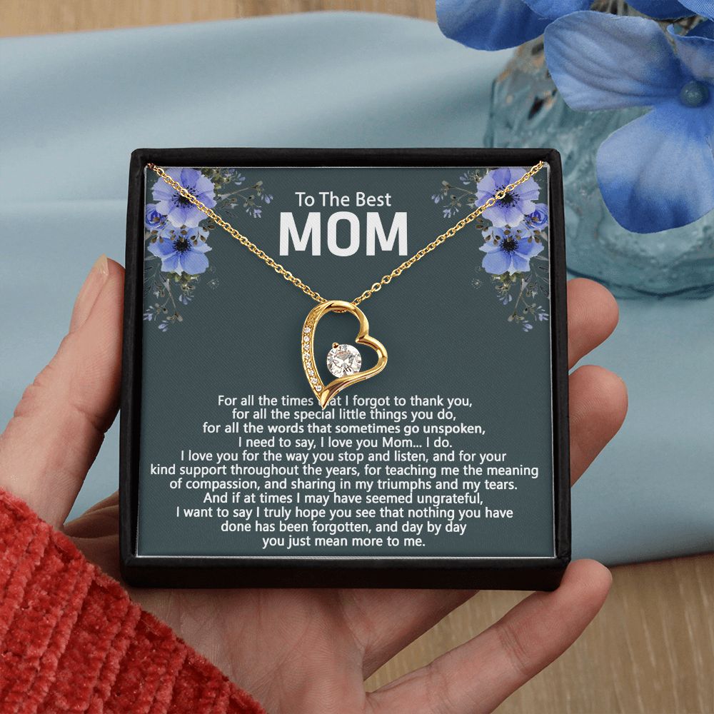 To The Best Mom Love Knot Necklace Gift For Mom On Mother's Day Forever Love Necklace