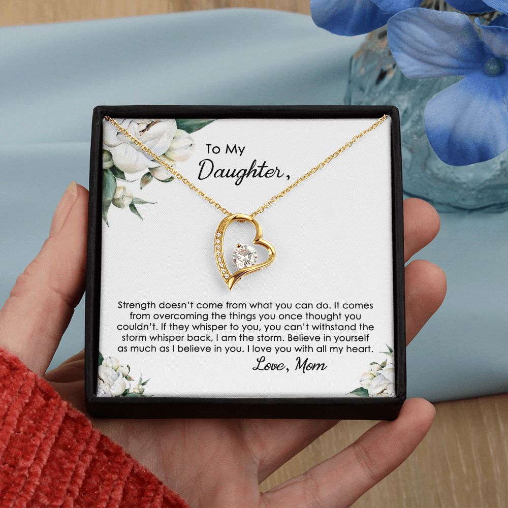 Mother Daughter Gift Ideas, To My Daughter Gift Necklace from Mom, Jewelry Pendant Present for Daughter, Birthday Christmas Gift Graduation Gifts for Daughters, Mother and Daughter Necklace 2140 Forever Love Necklace
