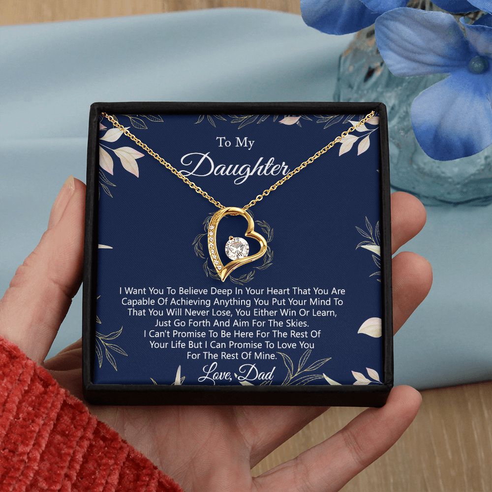 Gift For Daughter from Dad Daughter Father Necklace for Daughter Gift from Dad To My Daughter Necklace Daughters Birthday Christmas Jewelry Birthday Gifts for Women Girls Forever Love Necklace