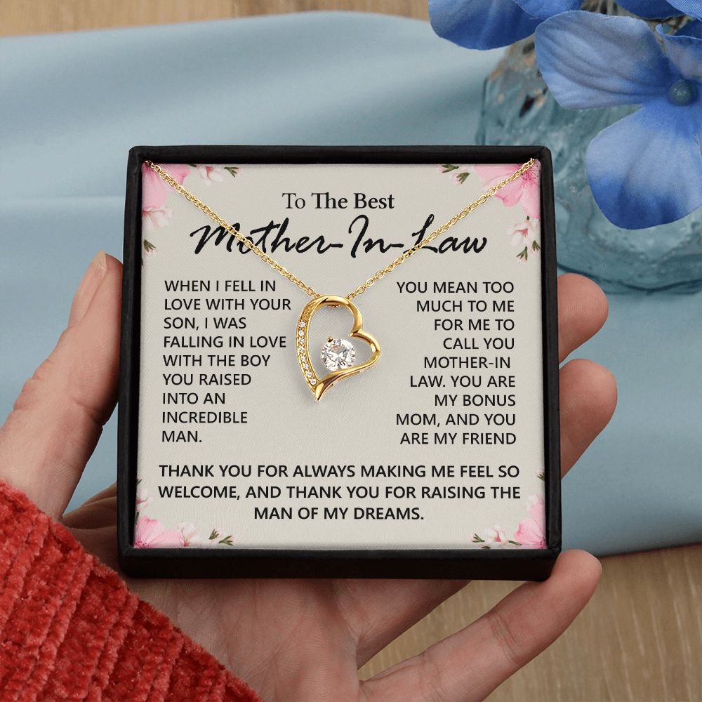 Mother in Law Necklace, Jewelry for Women, Future Mother in Law Gifts from Daughter in Law, Mother of Bride Gifts For Mother in Law, Birthday Gifts For Mother In Law From Daughter In Law12 Forever Love Necklace