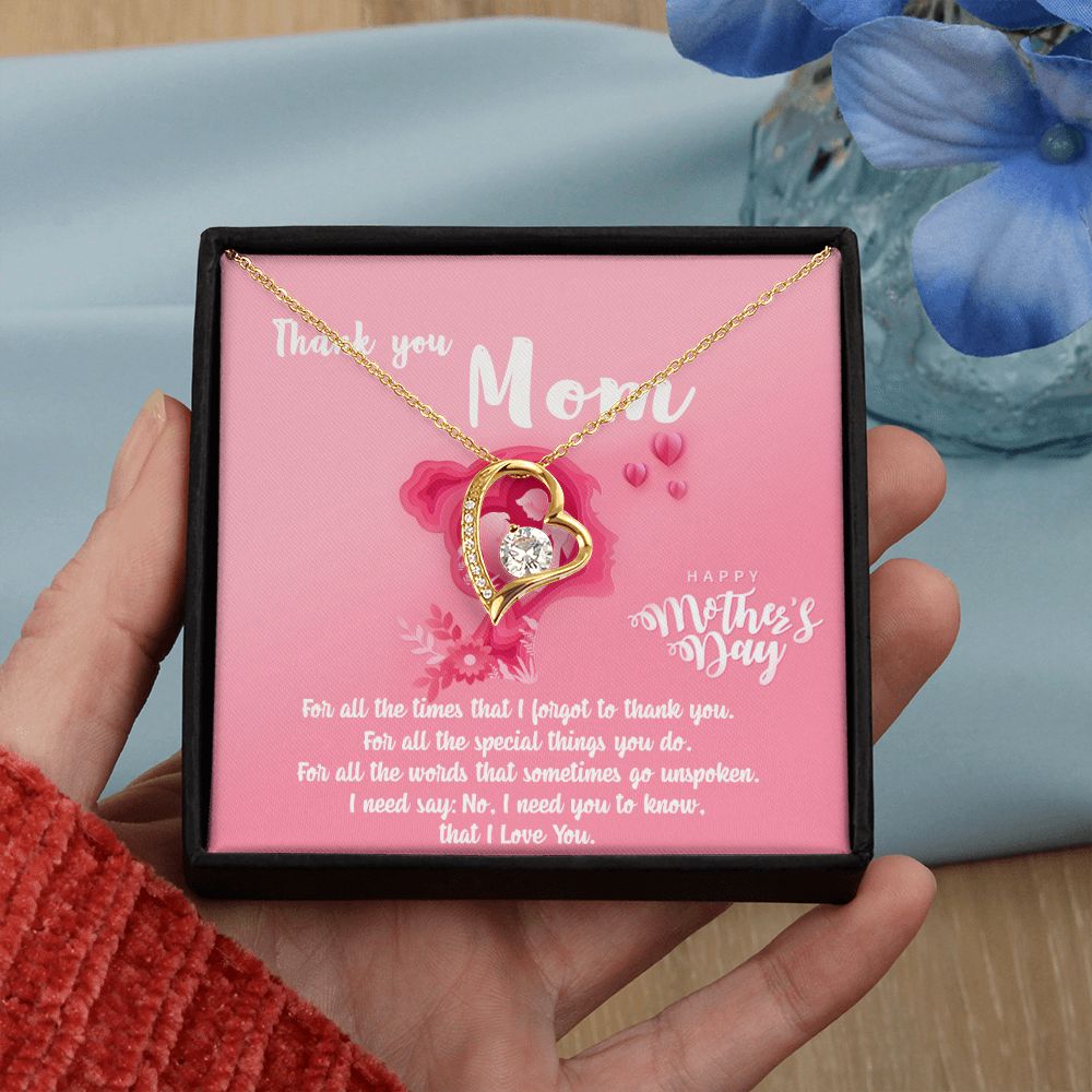 Mom Necklace Gifts for Mom from Daughter to Mom Gifts for Mothers Day from Daughter, To My Mom Necklace from Daughter to Mom Birthday Gifts Necklace with Message Card and Gift Box5 Forever Love Necklace