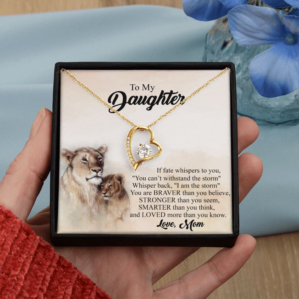 Mother Daughter Gift Ideas, To My Daughter Gift Necklace from Mom, Jewelry Pendant Present for Daughter, Birthday Christmas Gift Graduation Gifts for Daughters, Mother and Daughter Necklace 24 Forever Love Necklace