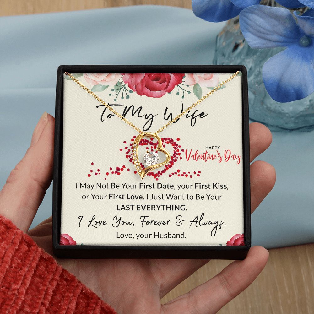 To My Wife Necklace from Husband, Personalized Necklace for Women, Luxury Necklace for Wife from Man Men, Wedding Anniversary Present For Wife, Beautiful Wife Jewelry Christmas Birthday Gift For Wife23 Forever Love Necklace