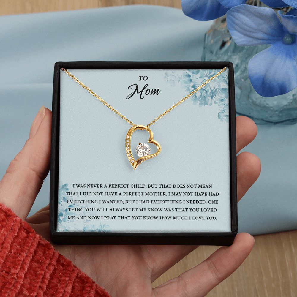 Mom Necklace Gifts for Mom from Daughter to Mom Gifts for Mothers Day from Daughter, To My Mom Necklace from Daughter to Mom Birthday Gifts Necklace with Message Card and Gift Box2227 Forever Love Necklace