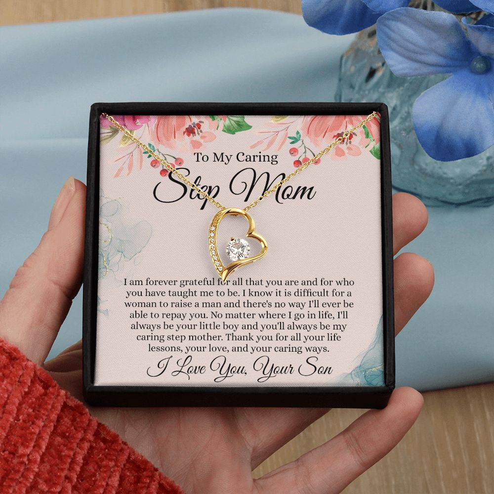 To My Step Mom Gift, Step Mom Necklace, Step Mom Gift From Son, Step Mom Mother's Day Gift From Step Son, Step Mom Birthday Gift, Step Mom Gift Necklace from Step Son Forever Love Necklace