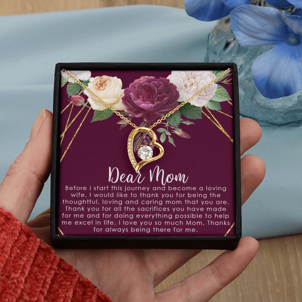 To My Mom Necklace, Gift For Mom, Mother's Day Gift from Daughter, Mom Jewelry Gift for Mothers Day, Birthday Gift for Mother, Moms Gift from Daughter Son, Necklace for Mom Mother2 Forever Love Necklace