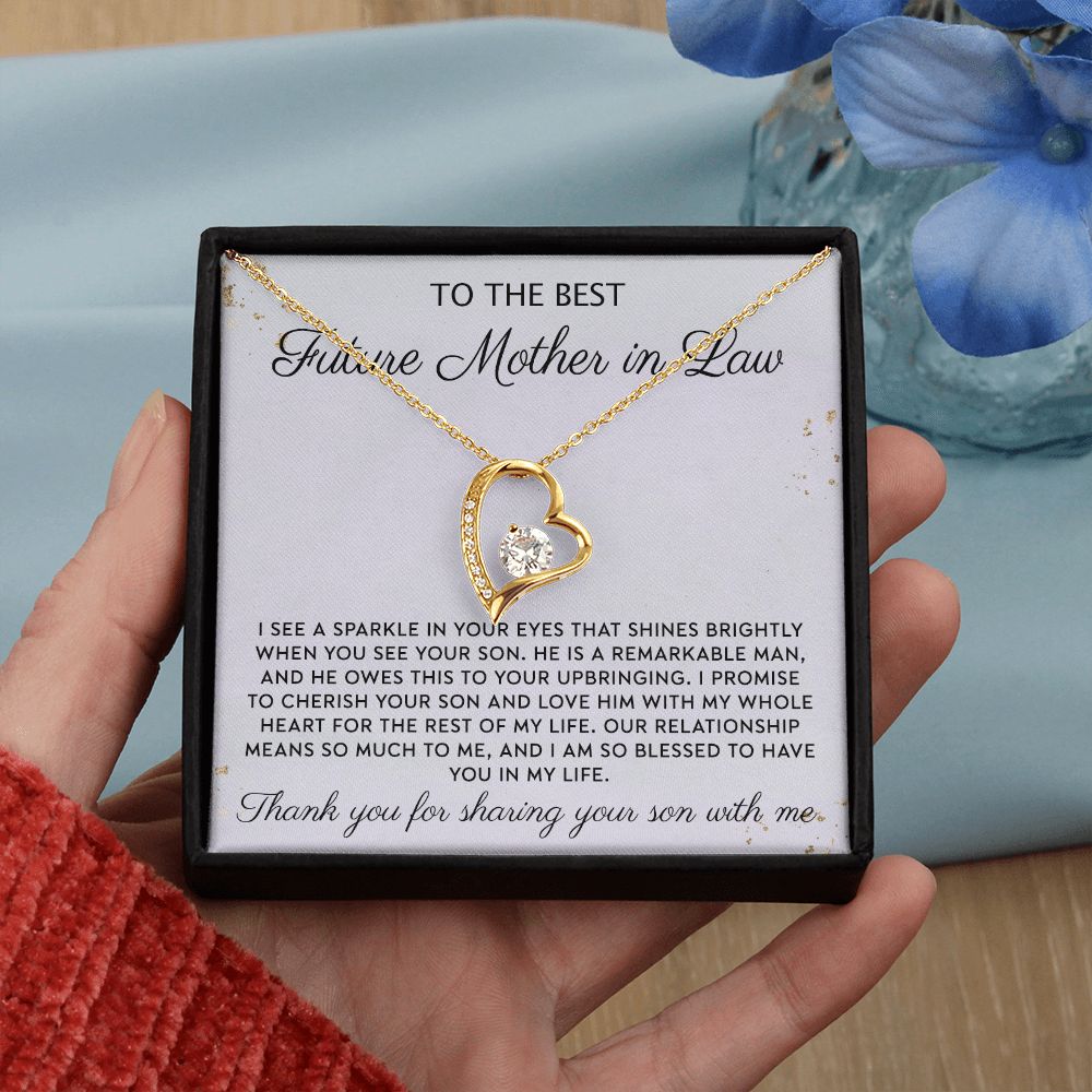 Gift to MIL Mother of the Groom Gift From Bride Wedding Gift Pendants from Bride Gifts for Mom Mother of the Bride Necklace Unique Groom Mom Forever Love Necklace