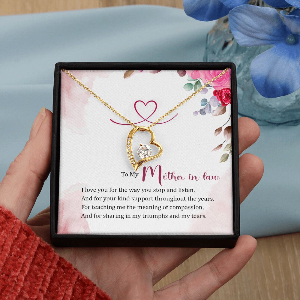 Mother in Law Necklace, Jewelry for Women, Future Mother in Law Gifts from Daughter in Law, Mother of Bride Gifts For Mother in Law, Birthday Gifts For Mother In Law From Daughter In Law17 Forever Love Necklace