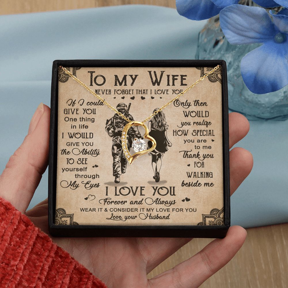 Birthday Gifts For Wife, Necklace Gifts For Wife From Husband, To My Wife Jewelry For Women , To My Wife Necklace  from Husband Wedding Anniversary Present For Wife, Beautiful Wife Jewelry Christmas20 Forever Love Necklace