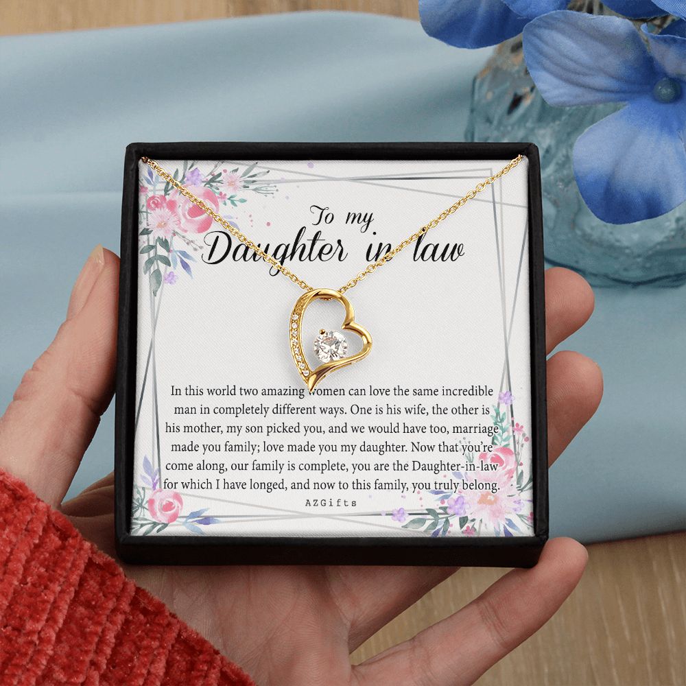 Daughter In Law Gifts Ideas, Daughter In Law Necklace, Gifts For Future Daughter In Law, Daughter In Law Birthday Gifts, Daughter-in-law Gifts From Mother In Law, Birthday Gifts For Daughter Forever Love Necklace