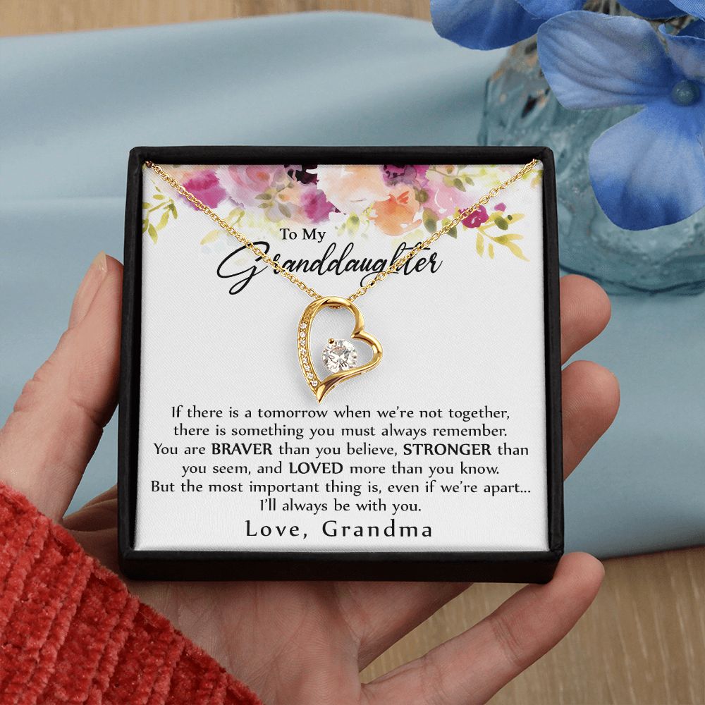 To My Granddaughter Love Knot Necklace, Graduation Gift For Girl From Grandma Forever Love Necklace