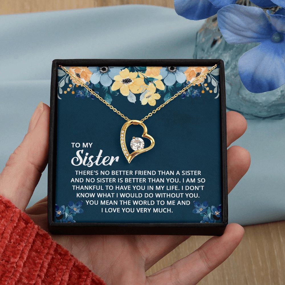 To My Sister - I don't know what I would do without you Forever Love Necklace