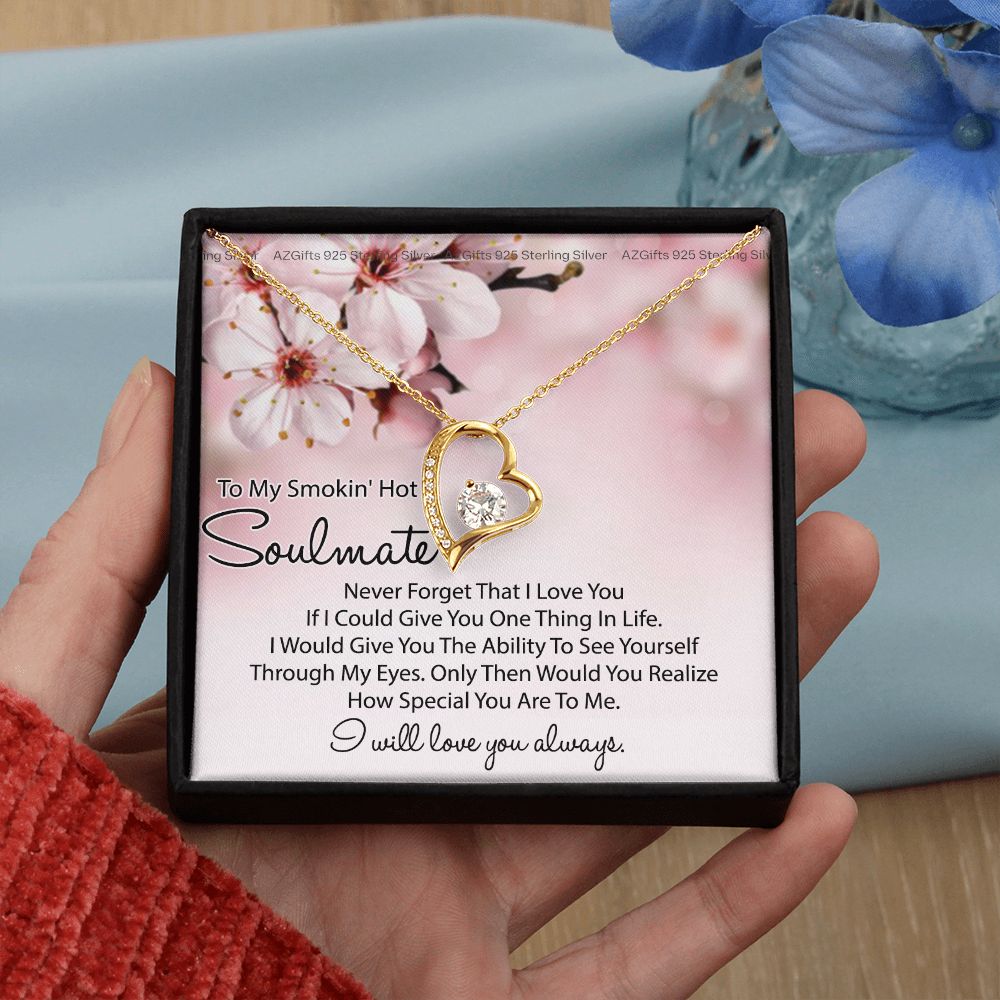 To My Smokin Hot Soulmate Necklace, Birthday Necklace For Wife, Anniversary Gift 2 Forever Love Necklace