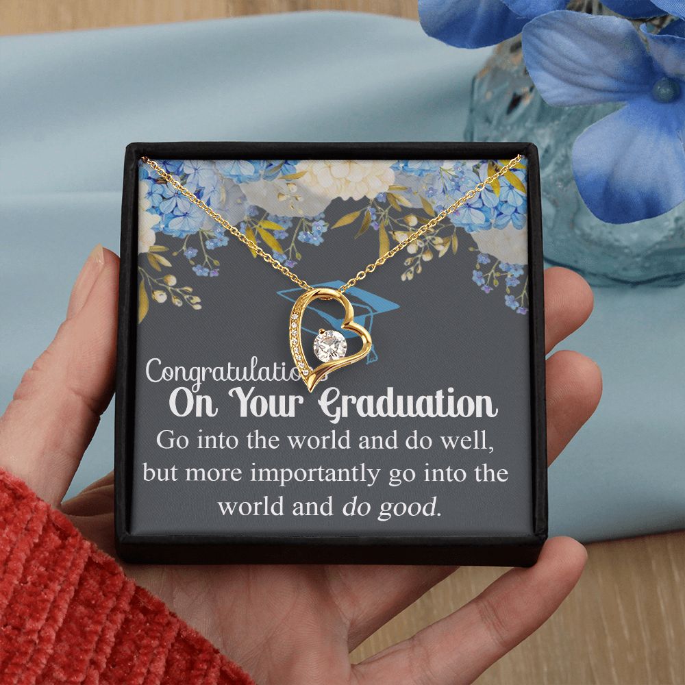 Graduation Gift Necklace For Girls, Graduation Jewelry, College, High School Congrats Graduation Pendants Gift For Daughter, Granddaughter, Niece, Sister Forever Love Necklace