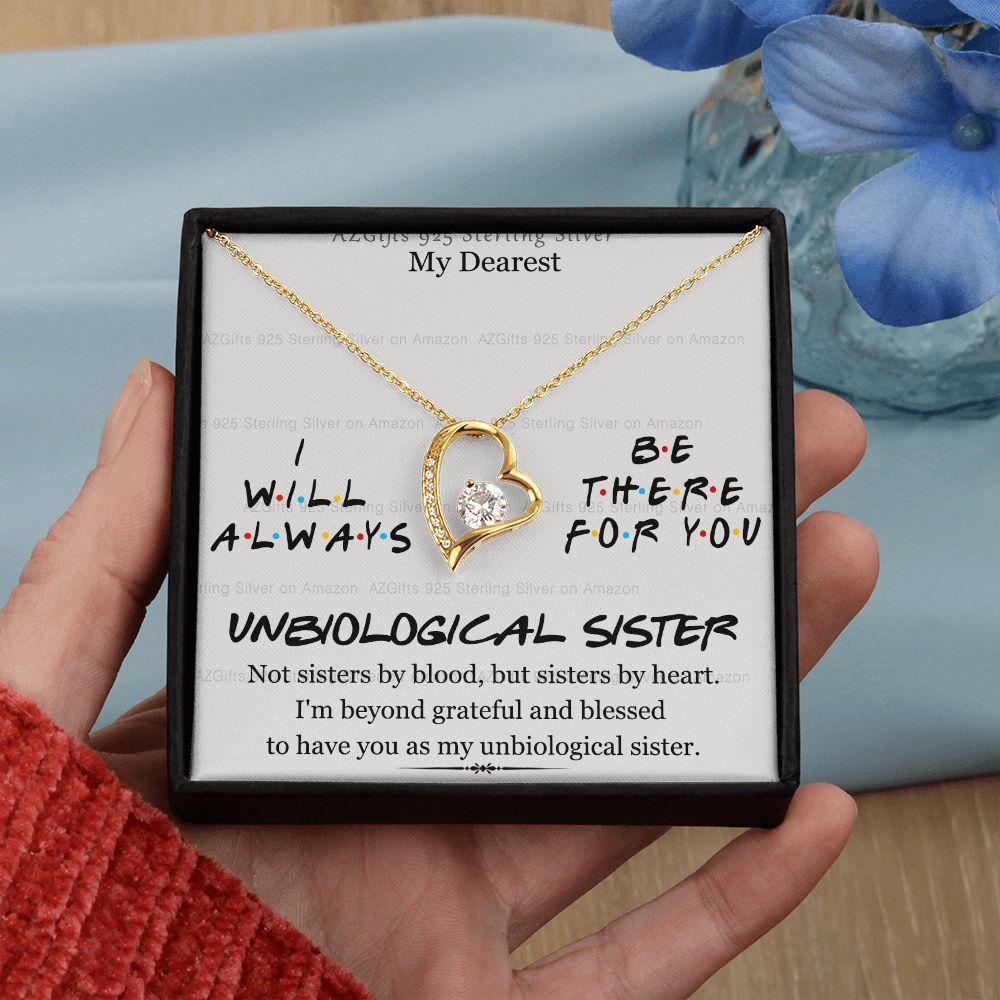 To My Unbiological Sister Necklace Pendant Gift for Soul Sister Unbiological Sister Gift for Women Girls My Unbiological Sister Jewelry Birthday Gift Idea 301 Forever Love Necklace