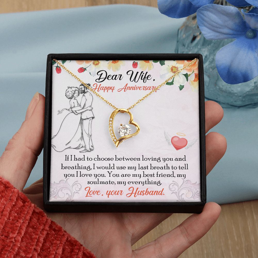 To My Wife Necklace from Husband, Personalized Necklace for Women, Luxury Necklace for Wife from Man Men, Wedding Anniversary Present For Wife, Beautiful Wife Jewelry Christmas Birthday Gift For Wife13 Forever Love Necklace