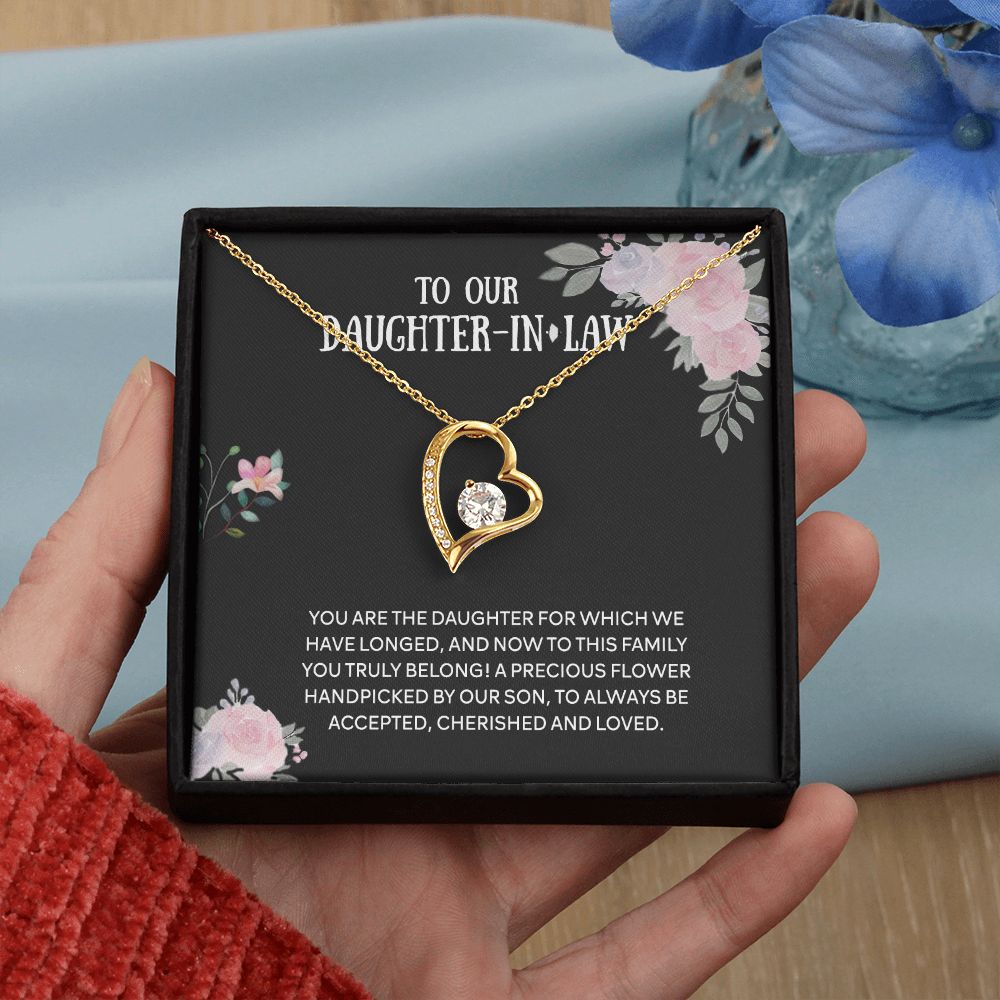 To Our Daughter-in-law Necklace from Mother-in-law Daughter-in-law Birthday Gift Forever Love Necklace