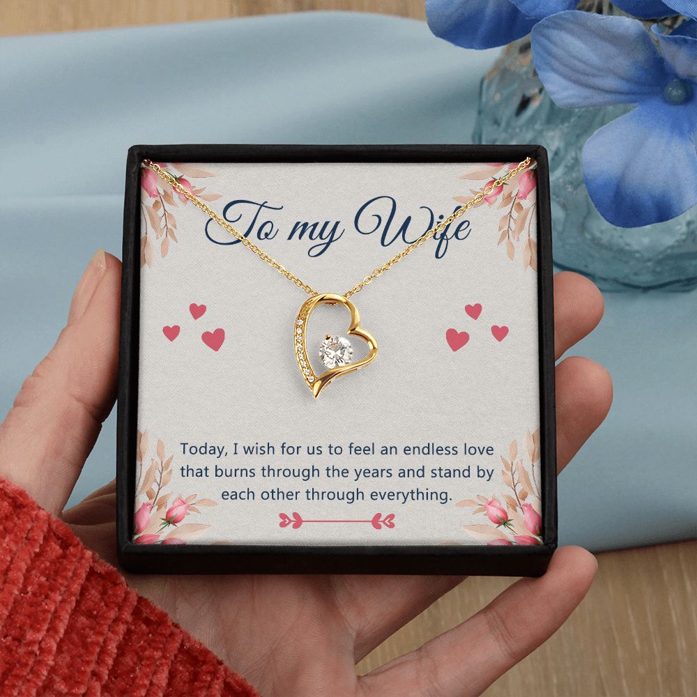 Birthday Gifts For Wife, Necklace Gifts For Wife From Husband, To My Wife Jewelry For Women , To My Wife Necklace  from Husband Wedding Anniversary Present For Wife, Beautiful Wife Jewelry Christmas 4 Forever Love Necklace