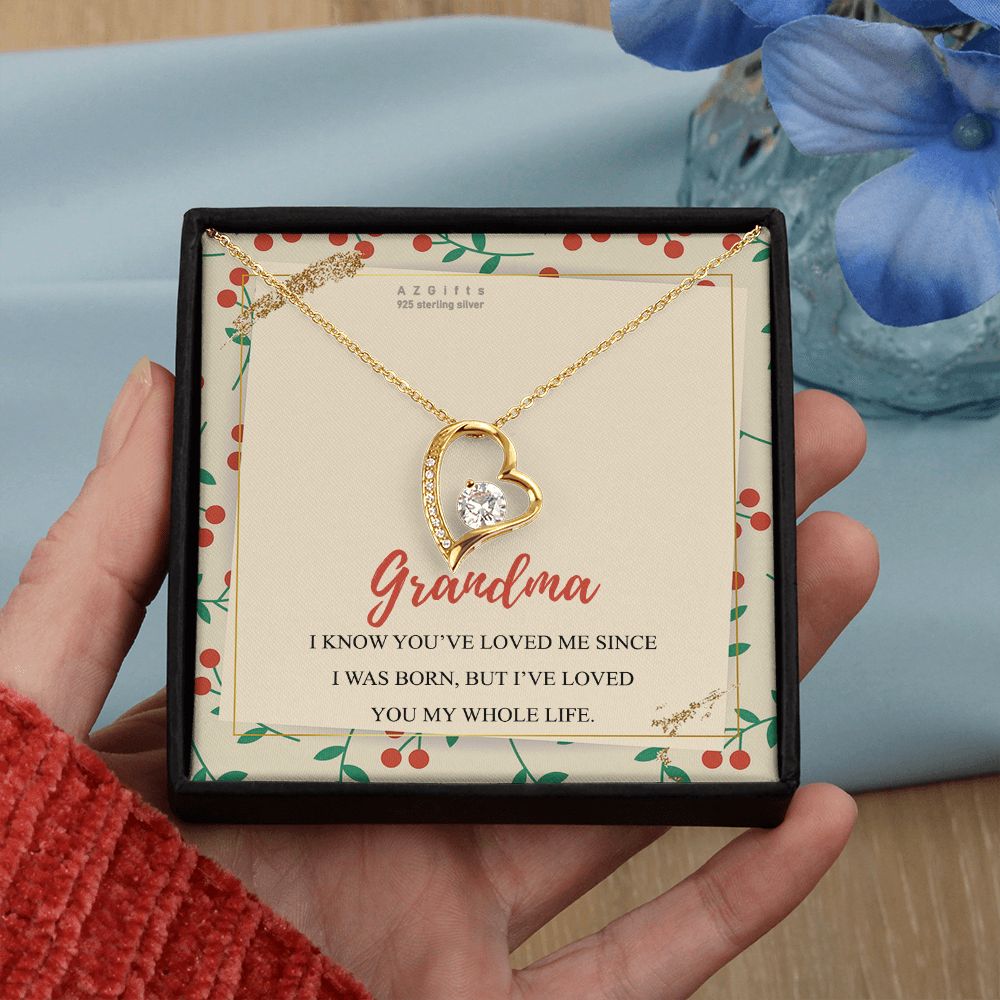 To My Grandma Necklace, Gift for Grandmother Necklace, Mothers Day Gift For Grandma Nana, Grandma Jewelry From Grandchildren GrandKids , Jewelry Box Gift For Grandma Grandmother15 Forever Love Necklace