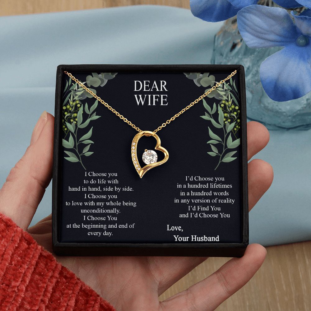 Birthday Gifts For Wife, Necklace Gifts For Wife From Husband, To My Wife Jewelry For Women , To My Wife Necklace  from Husband Wedding Anniversary Present For Wife, Beautiful Wife Jewelry Christmas12 Forever Love Necklace