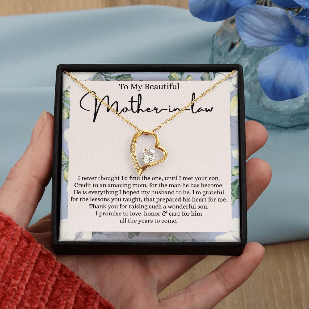 Mother in Law Necklace, Jewelry for Women, Future Mother in Law Gifts from Daughter in Law, Mother of Bride Gifts For Mother in Law, Birthday Gifts For Mother In Law From Daughter In Law Forever Love Necklace