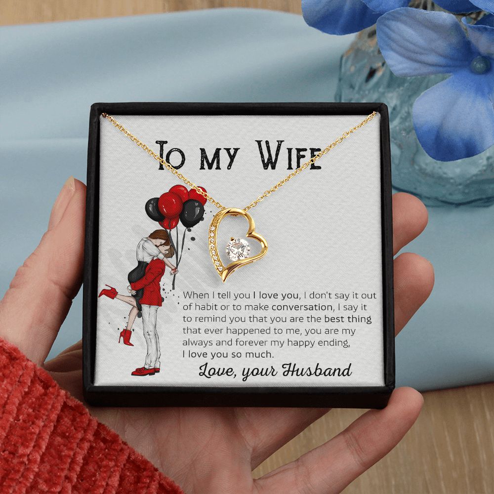 Birthday Gifts For Wife, Necklace Gifts For Wife From Husband, To My Wife Jewelry For Women , To My Wife Necklace  from Husband Wedding Anniversary Present For Wife, Beautiful Wife Jewelry Christmas 7 Forever Love Necklace