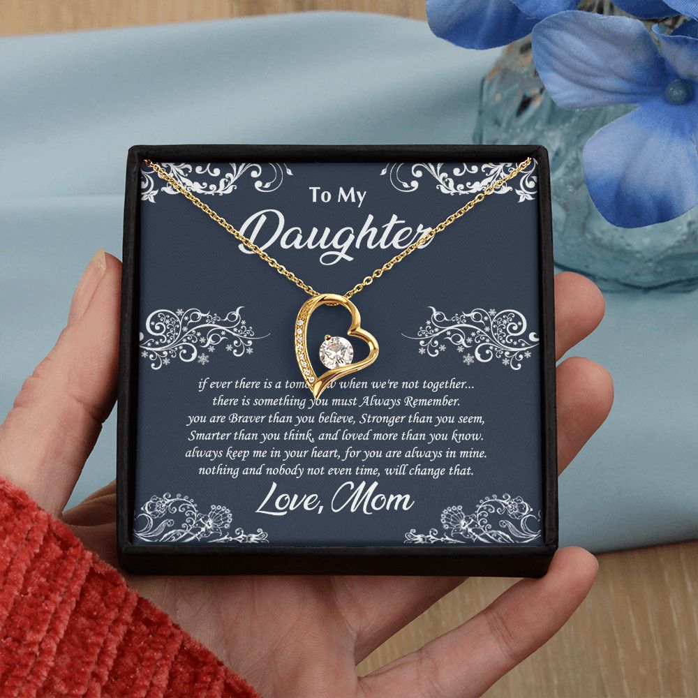 Jewelry Pendant Present for Daughter, To My Daughter Gift Necklace from Mom, Mother Daughter Gift Ideas, Birthday Christmas Gift Graduation Gifts for Daughters, Mother and Daughter Necklace 19 Forever Love Necklace
