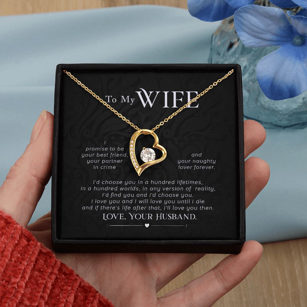 To My Wife Necklace Pendant Gift From Husband I'll Love You Then With Message Card and Gift Box. Valentine's Day Gift For Wife Future Wife Forever Love Necklace