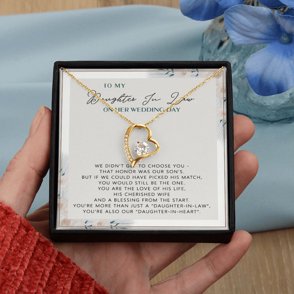 Wedding Gift From mother On Wedding Day To My Daughter-in-law Wedding Day Forever Love Necklace