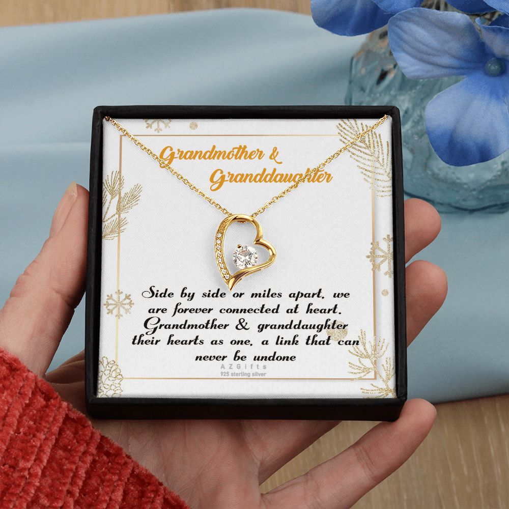 To My Grandma Necklace, Gift for Grandmother Necklace, Mothers Day Gift For Grandma Nana, Grandma Jewelry From Grandchildren GrandKids , Jewelry Box Gift For Grandma Grandmother14 Forever Love Necklace