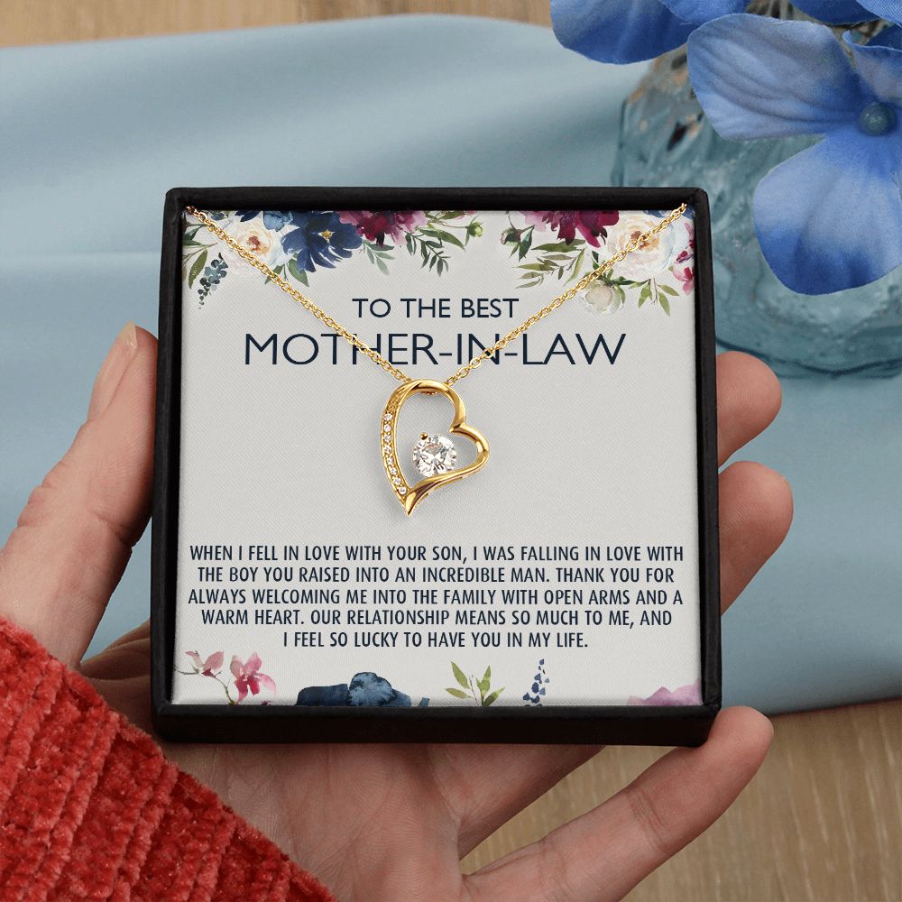 To My Mother-In-Law Gift Mothers Day Gift Necklace Mother-In-Law Gifts Jewelry Forever Love Necklace