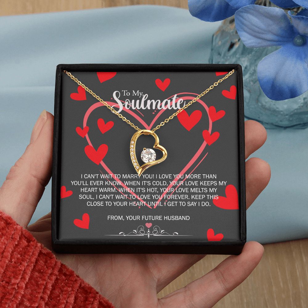 To My Soulmate Necklace for Future Wife Girlfriend Fiancee Anniversary Gift Forever Love Necklace
