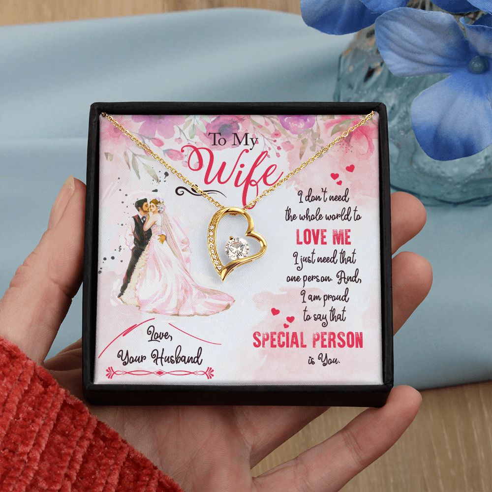 To My Wife Necklace from Husband, Personalized Necklace for Women, Luxury Necklace for Wife from Man Men, Wedding Anniversary Present For Wife, Beautiful Wife Jewelry Christmas Birthday Gift For Wife17 Forever Love Necklace