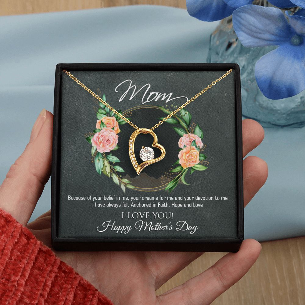 To My Mom Flower Necklace Pendant Gift From Daughter Your Belief In Me With Message Card Gift For Mom Forever Love Necklace