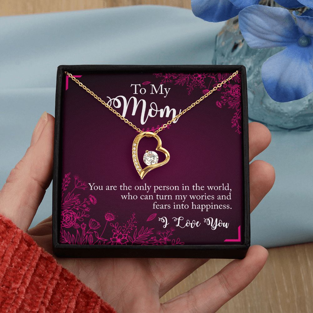 To My Mom Necklace Pendant Gift From Daughter Necklace You Are The Only Person Gift For To Mom Happy Mother's Day Mother In Law Gift On Birthday Anniversary Gift 30821 Forever Love Necklace