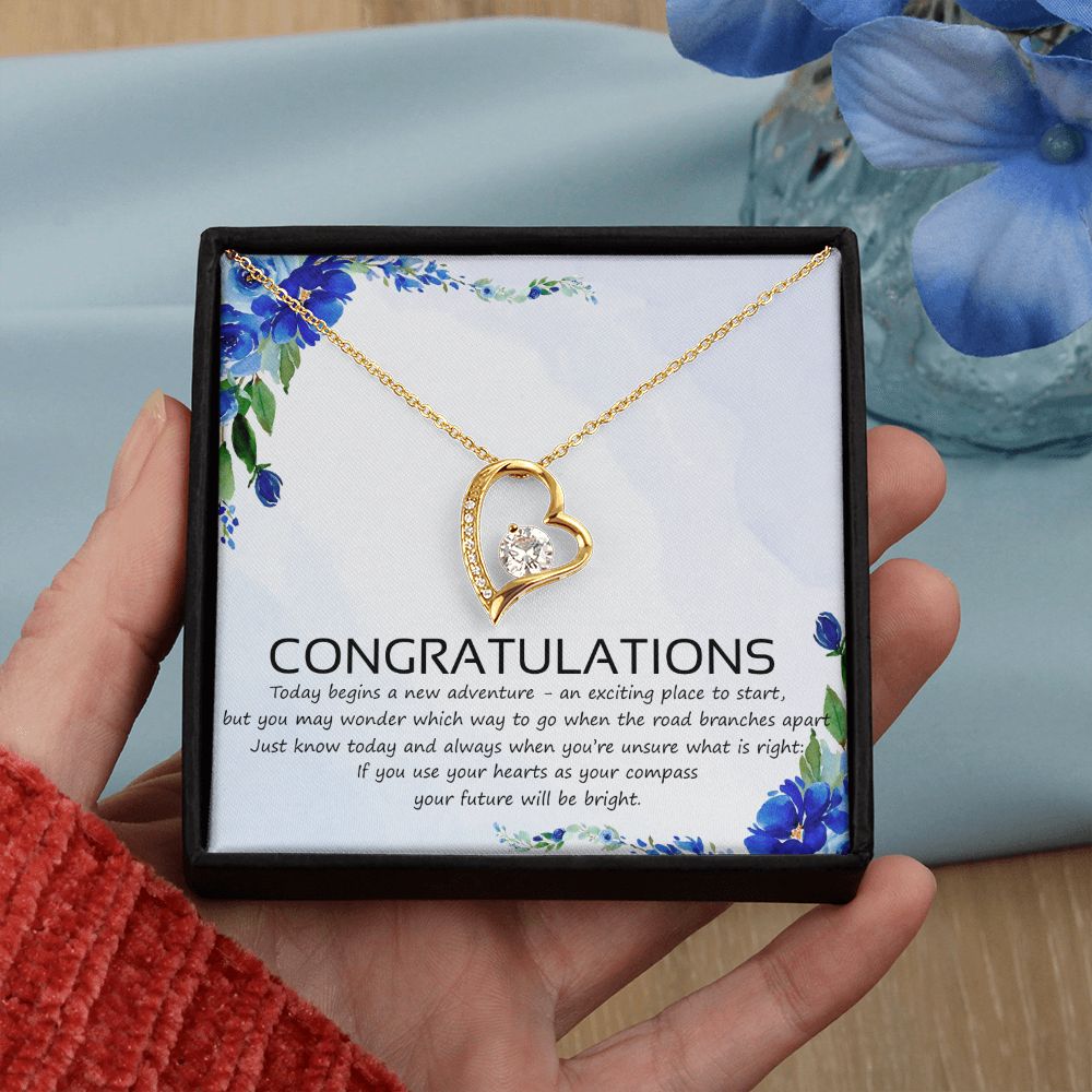Graduation Compass Necklace - Perfect gift to say congratulations to high school Congrats Graduation Pendants Gift For Daughter, Granddaughter, Niece, Sister Forever Love Necklace