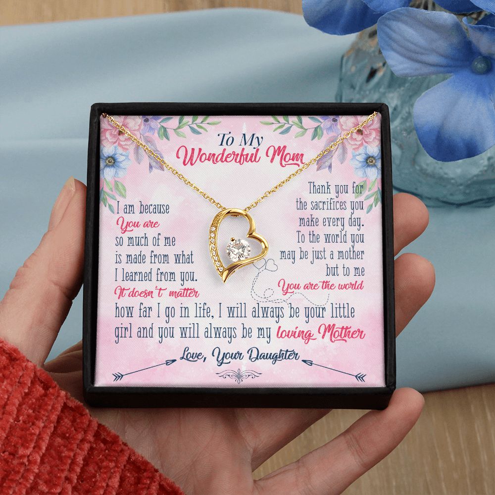 To My Wonderful Mom Necklace Pendant Gift From Daughter Necklace Gift For To Mom Happy Mother's Day Mother In Law Gift On Birthday Anniversary Gift 30821 Forever Love Necklace